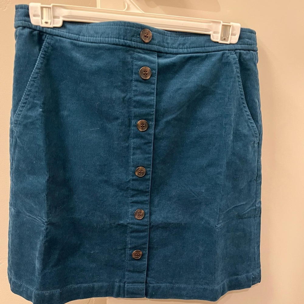 J. Crew Factory Teal Blue A-Line Skirt - Picture 6 of 6